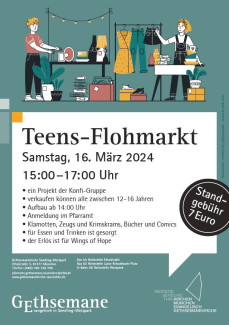 Plakat Teens-Flohmarkt am 16.03.2024